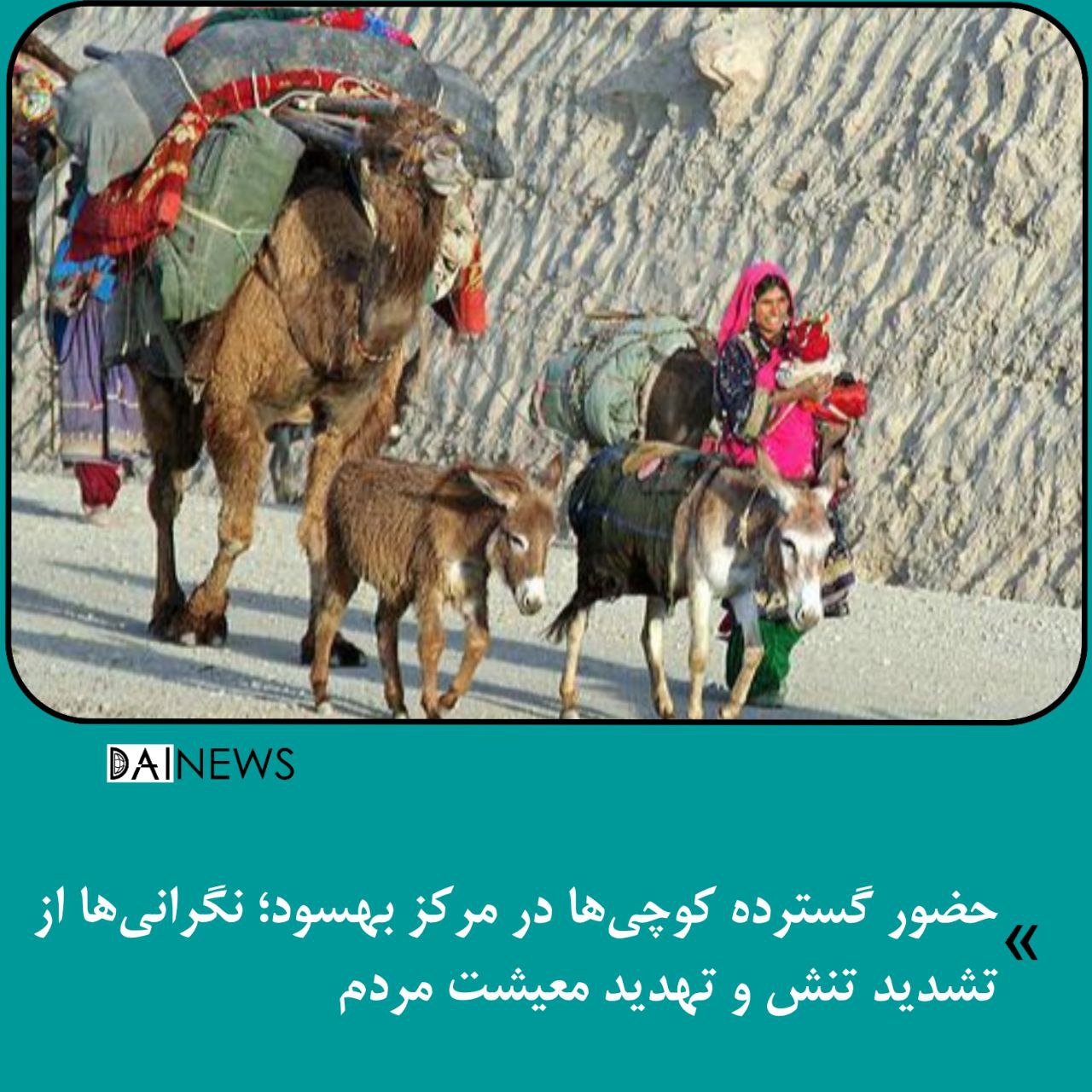 حضور گسترده کوچی‌ها در مرکز بهسود؛ نگرانی‌ها از تشدید تنش و تهدید معیشت مردم